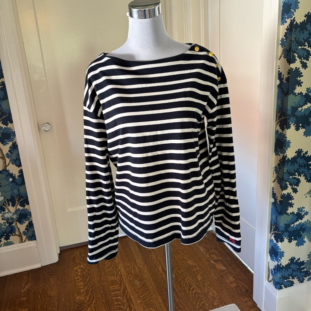 rag & bone Bardot striped boatneck top coastal basic women’s M FITS LIKE LARGE